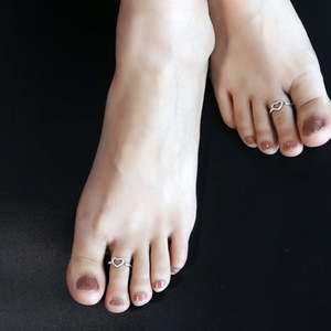 NOVAMART Fine Zarkan <b>Silver</b> <b>Toe</b> <b>Rings</b> with Locked Heart Design for Weddings Engagements and Gifts Adorned Diamonds Wholesale Exp - Product Image 1