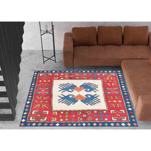 Tapis à motifs géométriques : Décoration de bureau de style vintage turc moderne, tapis en velours - Product Image 3