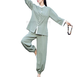 Venta directa de fábrica de algodón de manga larga Kung Fu uniforme de mujer ropa de trabajo para Artes Marciales ropa de trabajo elegante - Product Image 2