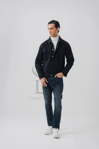 Chaqueta vaquera de algodón informal de diseñador para hombre, abrigo con cierre de botón y decoración de piel con cremallera, chaqueta vaquera cómoda con calefacción OEM - Product Image 4