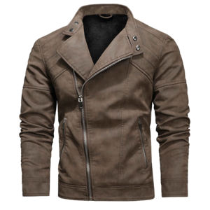2025 Best Quality Customized Color Genuine <b>Suede</b> Leather <b>Men</b> Crew Neck Winter Breathable Outdoor Motorcycle <b>Jacket</b> Sheep Fur - Product Image 1