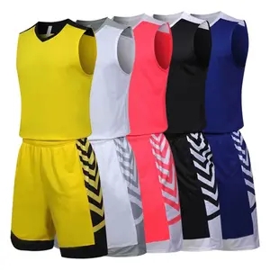 Sublimatie Basketbal Kleding T-Shirt Vesten & Shorts Team Uniformen Set | Borduurwerk Patch Nieuwe Stijl Ontwerp Basketbalkit