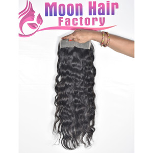 Fermeture humaine de qualité supérieure ondulée couleur naturelle noir doux tissage de cheveux indiens pour les femmes parfait pour la fête de salon et un usage quotidien - Product Image 3