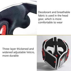 Protège-tête de boxe portable en cuir PU respirant de qualité supérieure, meilleur prix, service OEM/ODM, motif visage, vente chaude - Product Image 4