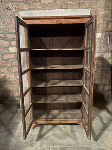 Armoire de cuisine en bois massif bleu élégante de taille moyenne, style moderne antique, luxe classique vintage - Product Image 4