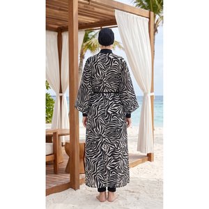 Pareo de Chifón con Estampado de Cebra y Cintura Ajustable para Cubrir el Traje de Baño - Product Image 4