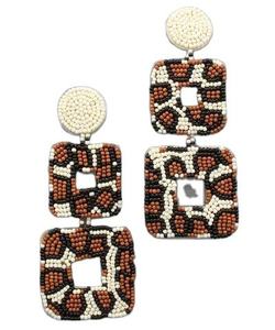 Boucles d'oreilles pendantes bohèmes en forme de feuille avec perles pour femme, bijoux de fête tendance, boucles d'oreilles statement en alliage vert - Product Image 2