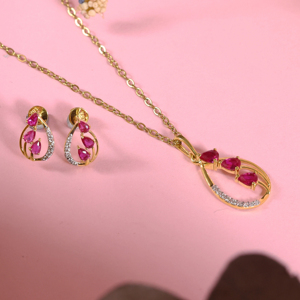 Conjuntos de colgantes finos de lujo al por mayor de alta calidad, oro de 14 quilates para exportación, joyería elegante y asequible para negocios en línea - Product Image 1