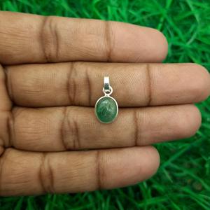 Elegante piedra preciosa Esmeralda ovalada hecha a mano 925 colgante de plata esterlina joyería fina con diamantes AAA Flatback colgantes encantos - Product Image 3