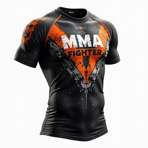 Protector de sarpullido MMA personalizado construido para la máxima comodidad con mangas completas y cortas y tejido de rendimiento kimono de jiu jitsu - Product Image 6