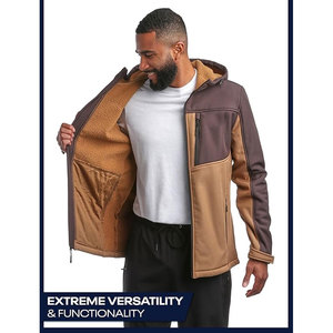 Men's Winter <b>Waterproof</b> Denim Zipper Closure Softshell <b>Jacket</b> OEM Service Eco-Friendly Vintage Stand Collar Front Logo - Product Image 5