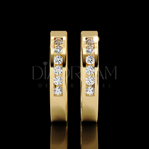 Boucles d'oreilles élégantes en argent sterling 925 avec diamant Moissanite taillé rond, ensemble de tension plaqué or, bijoux fantaisie pour femmes - Product Image 6