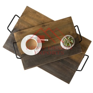 Plateau de service cuisine en bois de noyer massif pour apéritif pain café fruits gâteau dernier plateau à café en bois hôtels best-seller - Product Image 2