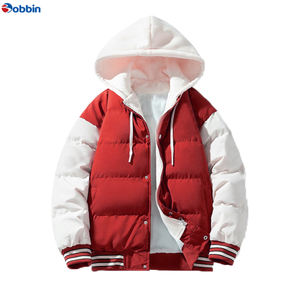 Blouson matelassé pour homme personnalisable de haute qualité, style varsity, baseball, broderie, lettre, polyester haut de gamme, bomber, Jacek, bulle - Product Image 4