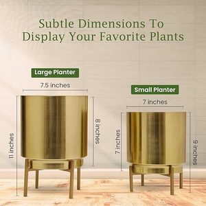 Mini jardineras de metal de moda para jardín y hogar, eleve su espacio con diseños elegantes para balcón y uso en el suelo de la sala de estar - Product Image 2
