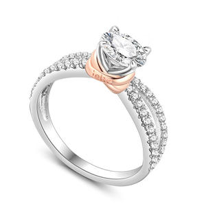 Jeulia Sterling <b>Silver</b> <b>Cross</b> Moissanite Engagement <b>Ring</b> Princess Cut Romantic Fine Jewelry - Product Image 3