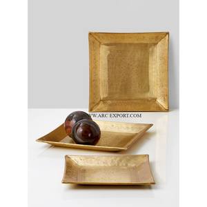 Fabricant De Laiton Or Poli Moderne Plateau De Service Alimentaire Qualité Supérieure Forme Personnalisée En Aluminium Plateau De Service Alimentaire Et Dessert - Product Image 2