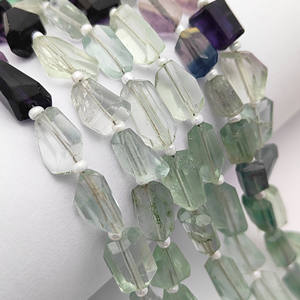 Multi Fluortite Gemstone Faceted Nuggets Shape Beaded Brins 8 inch Long Loose Stone Bead Strand For Jewelry Making - Product Image 6