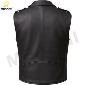 Chaleco de Motociclista Clásico de Cuero de Búfalo para Hombre, Chaleco Vintage Cruiser para Hombre, Elegante para Motociclismo Urbano, Color Negro - Product Image 2