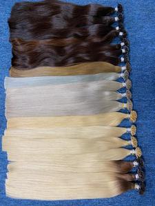 Extensions de cheveux vietnamiennes vierges Remy de qualité kératine Cheveux à pointe plate Style de vague droite soyeuse Bundles de toutes les couleurs - Product Image 4