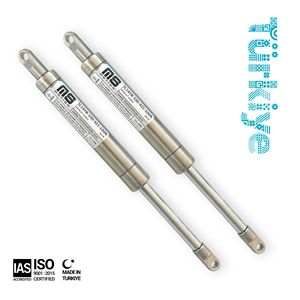 726mm 28.583in AISI 316L Stainless Gas Strut 100N-2500N Made in Turkey - Lift Support for RV <b>Awning</b> & Camper Roof - Product Image 1