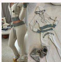 Collection Automne Y2K : Ensemble de survêtement en coton pour femme, idéal pour les grandes tailles et les étudiantes, ensemble deux pièces décontracté