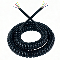 Câble spiralé plat à 4 conducteurs en PU, câble rétractable enroulé, câble d'alimentation flexible en cuivre sans oxygène, résistant à l'usure