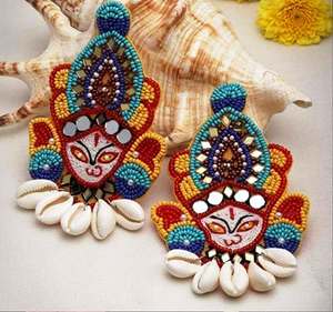 Multi Color Beads & <b>Pearls</b> Studded Floral Design Beaded <b>Earrings</b> Women Festive Party Jewelry At Best Price Beaded <b>Earrings</b> - Product Image 2