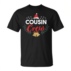 T-shirt de Noël Cousin Crew, costume de vacances en famille, noir, taille adulte - Product Image 2