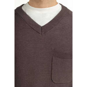 Suéter de Algodón 100% para Hombre, Corte Regular, Modelo MN-SWT-WS25-036, Cierre de Cremallera con Estampado de Rayas para Primavera y Otoño - Product Image 3