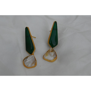 ต่างหูเม็ดกลมชุบทองสำหรับผู้หญิงและหญิง,ต่างหูแป้นกลมทำมือดีไซน์ใหม่ล่าสุดอินเทรนด์ - Product Image 2