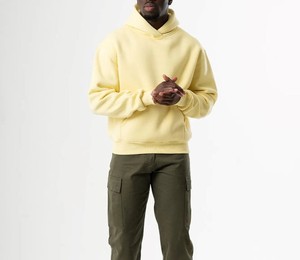 Sweat à capuche unisexe vert brodé en molleton 100% coton 300g, écologique, hiver, poche kangourou, streetwear, haute couture - Product Image 1