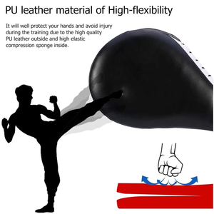 Equipo de entrenamiento de calidad superior Cuero PU Punch Pads Par Rendimiento Kickboxing Sparring Mitts MMA Boxing Training Paddles - Product Image 4