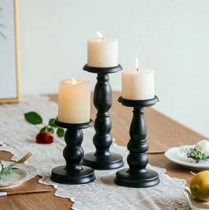 Ooden-Soporte de vela para mesa de boda, decoración del hogar, color negro - Product Image 4