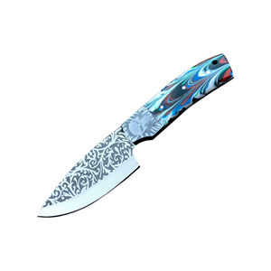 Cuchillo Damasco Azul Razin Hecho a Mano de Alta Calidad, Hoja de Acero Inoxidable Japonés Cómoda, Mango de Madera Moderno de Alto Carbono para Alimentos - Product Image 2