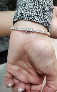Hermosa Cadena de tenis, pulsera de diamantes cultivados en laboratorio con hermosa pulsera personalizada de diamantes blancos, el mejor regalo de aniversario para ella - Product Image 2
