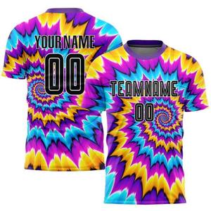 Camiseta de fútbol americano de manga corta con cuello en V personalizada para la temporada de verano Camisetas con nombre de equipo personalizado - Product Image 4
