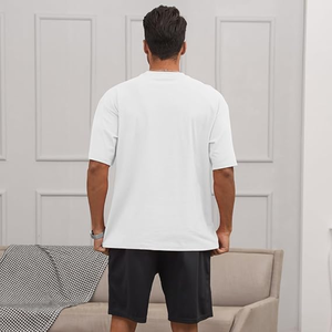 Camiseta pesada de gran tamaño de algodón 100% de alta calidad con impresión personalizada perfecta para toda la temporada camiseta lisa en blanco para hombre - Product Image 4