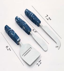 Luxury 3-Pcs Stainless Steel Cutlery <b>Set</b> with Colorful Resin Handle Mirror Polish Butter and Cheese Knife <b>for</b> Weddings on <b>Sale</b> - Product Image 2