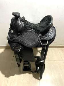 ขายส่งหนังสีดําคุณภาพระดับพรีเมียมบิ๊กฮอร์นตะวันตกอาน Roping พร้อมที่นั่งนุ่มสําหรับขี่ม้าในราคาไม่แพง - Product Image 6