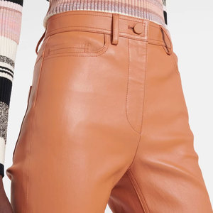 Precio al por mayor, buena calidad, talla grande personalizada, pantalones de cuero para mujer, mejor llegada, fabricante de Pakistán, pantalones de cuero para mujer - Product Image 5