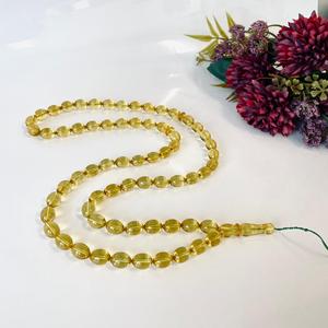 Rosario Islámico de 66 Cuentas Hechas de Ámbar Báltico Amarillo Claro, Cuentas de Ámbar Oliva - Product Image 3
