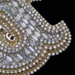 Colgante de Plata de Ley 925 con Diseño de Hip Hop Personalizado, con Diamantes VVS y Moissanita, Letra G Grande para Hombre - Product Image 5