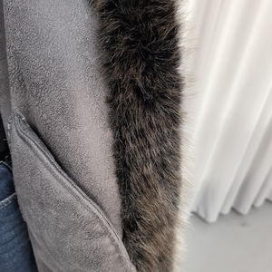<span class=keywords><strong>Cappotto</strong></span> <span class=keywords><strong>Lungo</strong></span> in Finta <span class=keywords><strong>Pelliccia</strong></span> Marrone e Argento per Donna, Giacca Invernale Calda di Media Lunghezza - Product Image 6
