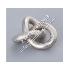 Décoration de maison de ferme moderne Noeud en métal sculpté à la main Bois naturel Chaîne en métal argenté Livre à maillons Table basse Objets décoratifs - Product Image 1