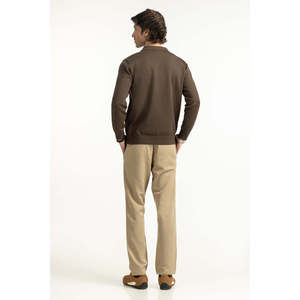 Suéter de Algodón 100% para Hombre, Corte Regular, Cierre de Cremallera, con Estampado de Logotipo y Decoración de Rayas, para Primavera y Otoño - Product Image 3