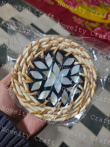 Dessous de verre en rotin nacre caboteur élégant décor à la maison pour thé et café servant des tapis et des tampons en gros - Product Image 3