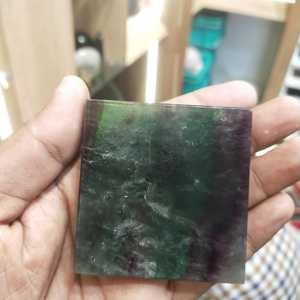 Tranche de racine de Fluorite de qualité supérieure polie à la main tranches de cristal de Fluorite pour la décoration sous-verre poli de Fluorite arc-en-ciel - Product Image 4