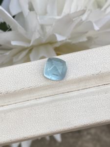 Piedra de cabujones con forma de Pan de Azúcar cuadrado de Aguamarina Natural de 9 MM con buen brillo, piedras preciosas sueltas para hacer joyas de 3,67 quilates - Product Image 2