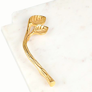 Plateau de service en marbre de haute qualité, finition dorée, vente en gros, nouveau design, fait main, poignée en métal, écologique, design américain - Product Image 5